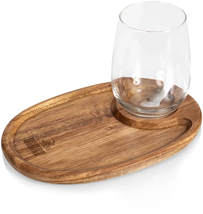 Picnic Time Cleveland Browns Wine Appetizer Plates 4-Pack