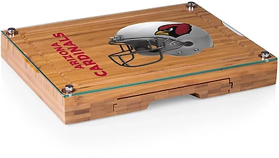 Picnic Time Arizona Cardinals Concerto Glass Top Cheese Cutting Board and Tools Set