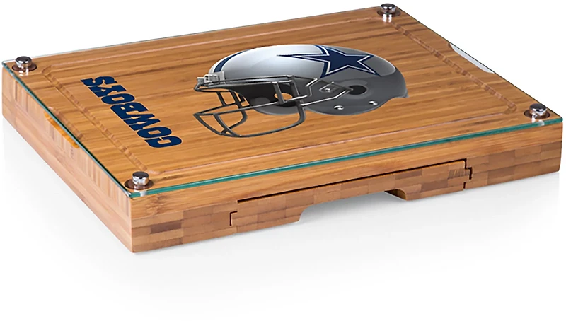 Picnic Time Dallas Cowboys Concerto Glass Top Cheese Cutting Board and Tools Set