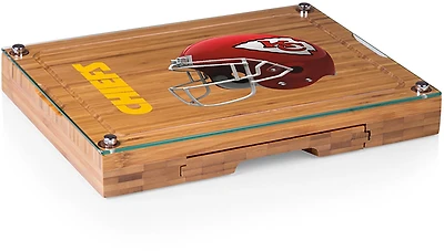Picnic Time Kansas City Chiefs Concerto Glass Top Cheese Cutting Board and Tools Set