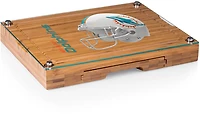 Picnic Time Miami Dolphins Concerto Glass Top Cheese Cutting Board and Tools Set