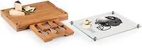 Picnic Time Las Vegas Raiders Concerto Glass Top Cheese Cutting Board and Tools Set