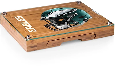 Picnic Time Philadelphia Eagles Concerto Glass Top Cheese Cutting Board and Tools Set