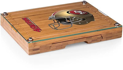 Picnic Time San Francisco 49ers Concerto Glass Top Cheese Cutting Board and Tools Set