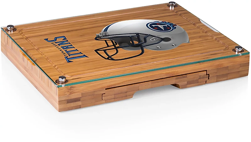 Picnic Time Tennessee Titans Concerto Glass Top Cheese Cutting Board and Tools Set