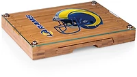 Picnic Time Los Angeles Rams Concerto Glass Top Cheese Cutting Board and Tools Set