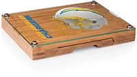 Picnic Time Los Angeles Chargers Concerto Glass Top Cheese Cutting Board and Tools Set
