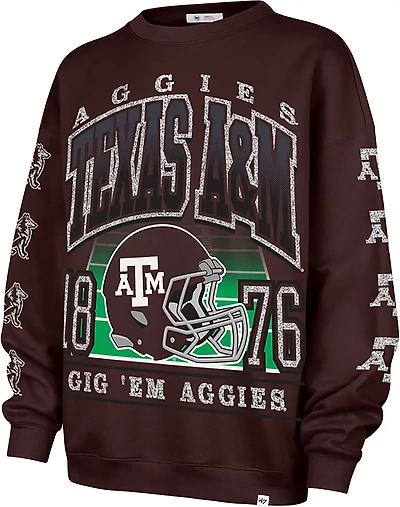 47 Brands Women's Texas A&M Aggies Tide Go Big Oversized Long Sleeve Crew Fleece