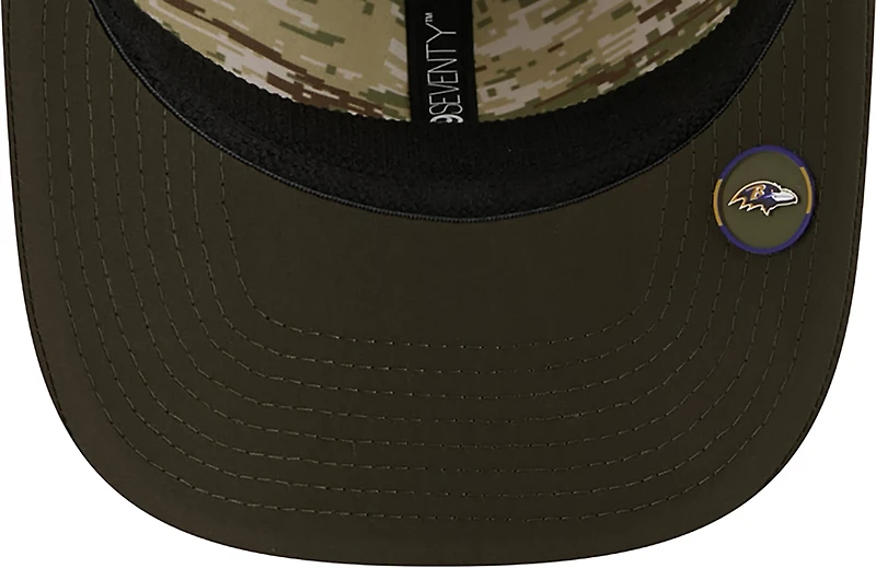 New Era Men's Ravens 25 Salute to Service 9SEVENTY Cap