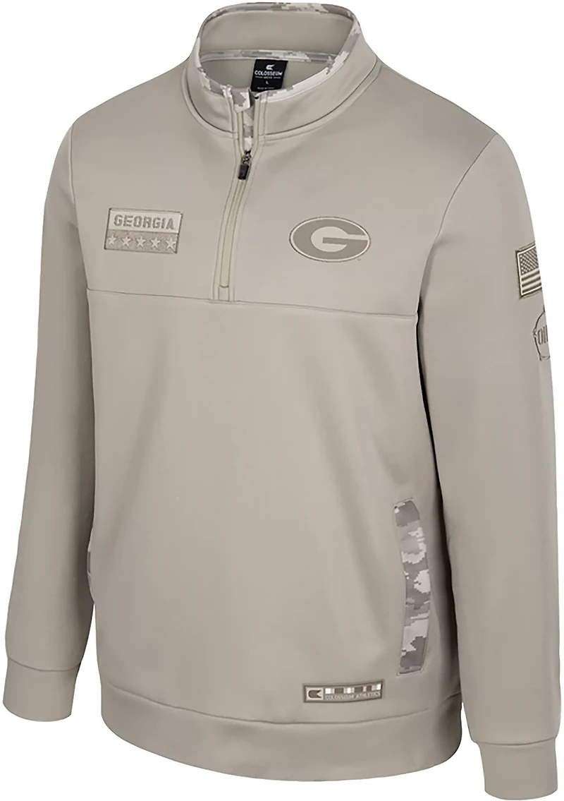 Colosseum Athletics Men’s University of Georgia Battalion 1/4 Zip Fleece