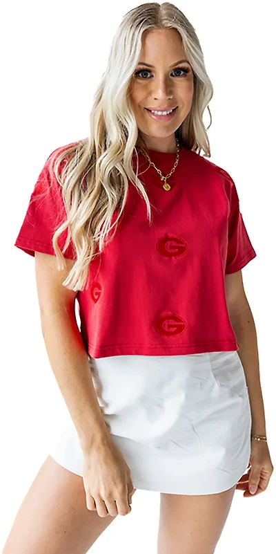 Gameday Social Women's University of Georgia Bulldogs Ritter Repeat Heavyweight Crop Short Sleeve T-shirt