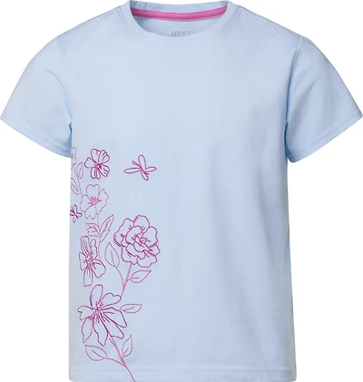 BCG Girls' Lifestyle Dainty Flowers Cotton GFX Short Sleeve Graphic T-shirt