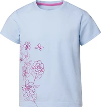 BCG Girls' Lifestyle Dainty Flowers Cotton GFX Short Sleeve Graphic T-shirt
