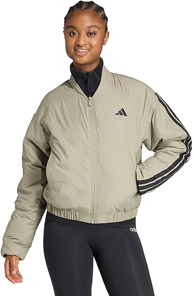 adidas Women's Essential 3-Stripes Insulated Bomber Jacket