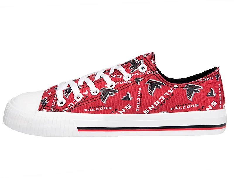 FOCO Women's Atlanta Falcons Low Top Repeat Print Canvas Shoes