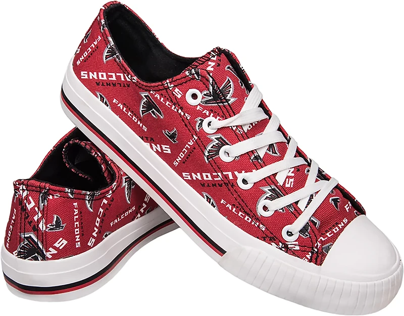 FOCO Women's Atlanta Falcons Low Top Repeat Print Canvas Shoes