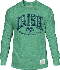 WILDCAT RETRO Men's Notre Dame Irish Arch Triblend Long Sleeve T-shirt