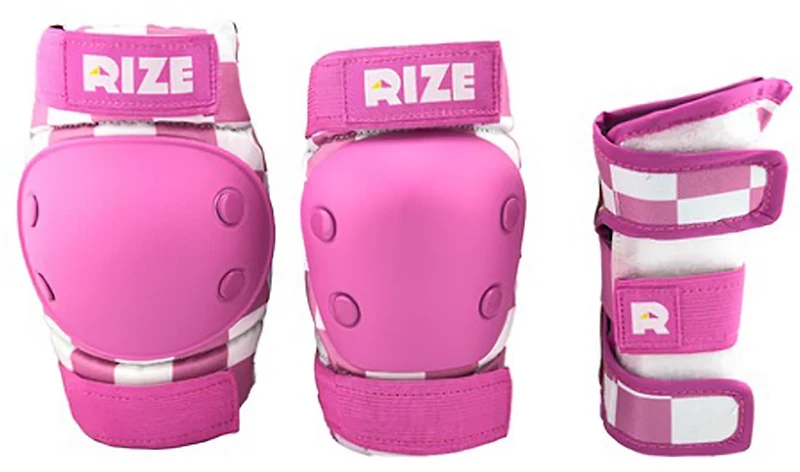 RIZE Kids' Checkered Elbow and Knee Pad Set