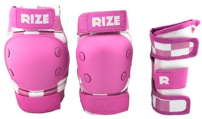 RIZE Kids' Checkered Elbow and Knee Pad Set