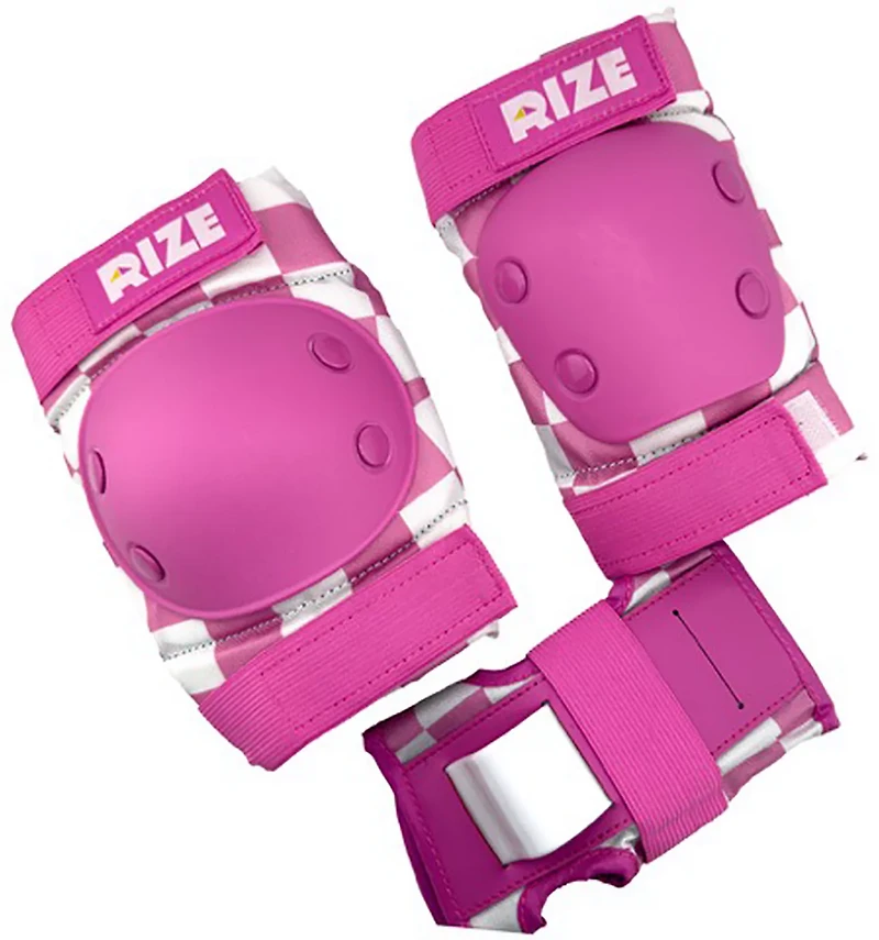 RIZE Kids' Checkered Elbow and Knee Pad Set