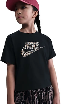 Nike Girls' 4-7 Sportswear Boxy Animal Print T-shirt
