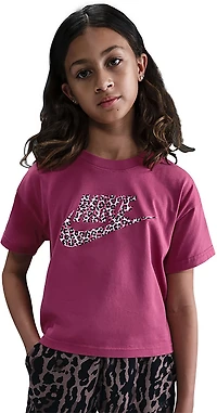 Nike Girls' 4-7 Sportswear Boxy Animal Print T-shirt