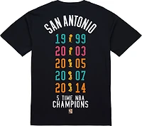 Mitchell & Ness Men's San Antonio Spurs 5X Champs Graphic T-shirt
