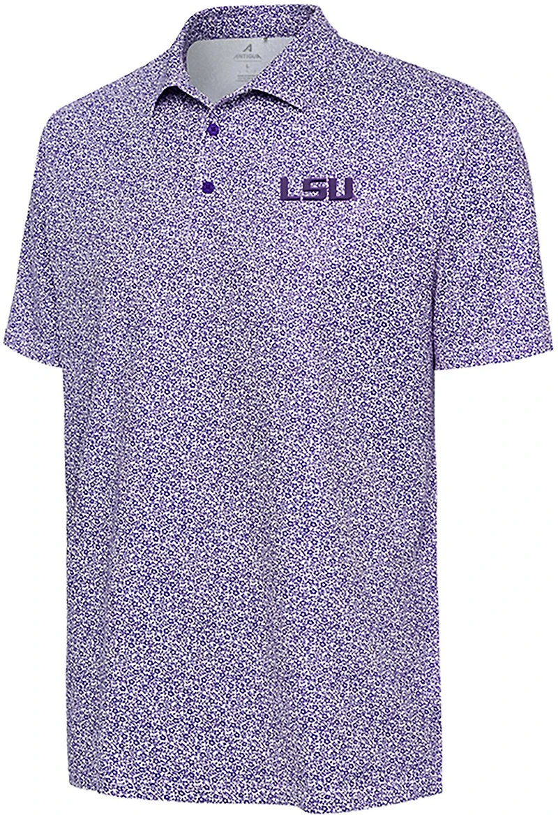 Antigua Men's LSU Field Ditsy Polo Shirt