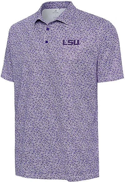 Antigua Men's LSU Field Ditsy Polo Shirt