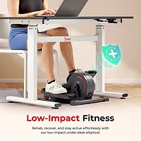 Sunny Health & Fitness SitFit Smart Electric Motorized Under Desk Smart Elliptical