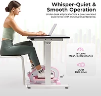 Sunny Health & Fitness Smart Portable Magnetic Under Desk Elliptical