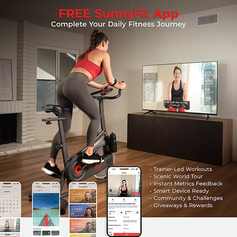Sunny Health & Fitness ACTIVE 100 Smart Magnetic Cycling Exercise Bike