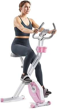 Sunny Health & Fitness Pink Foldable Magnetic X-Bike Pro
