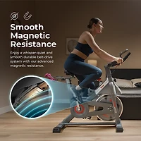 Sunny Health & Fitness SMART Magnetic Resistance Exercise Bike with Dumbbell Holder