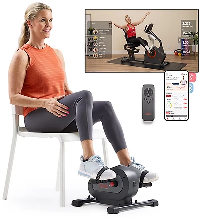 Sunny Health & Fitness SMART Motorized 18 Level Mini Exercise Bike