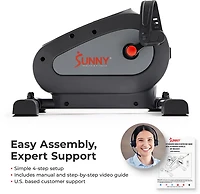 Sunny Health & Fitness SMART Motorized 18 Level Mini Exercise Bike