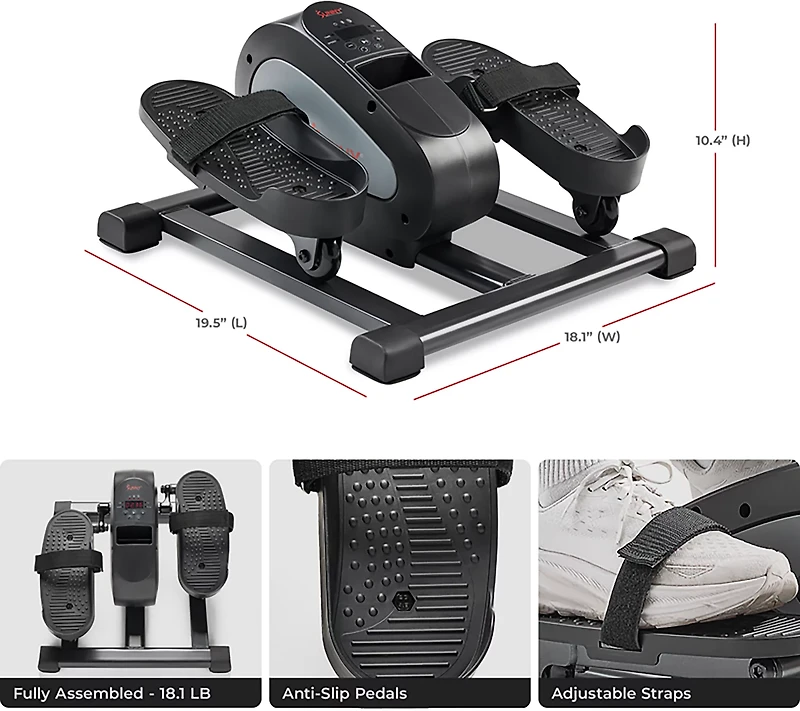 Sunny Health & Fitness SMART Motorized 18-Level Mini Elliptical