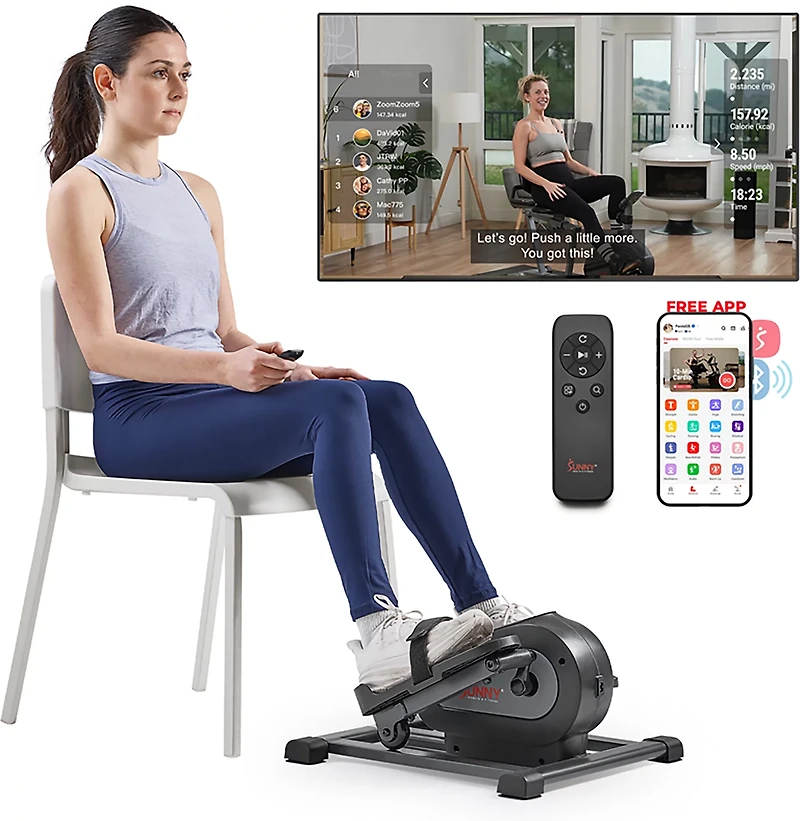 Sunny Health & Fitness SMART Motorized 18-Level Mini Elliptical