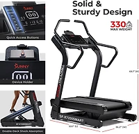 Sunny Health & Fitness Commercial Ultimate Incline/Decline Treadmill