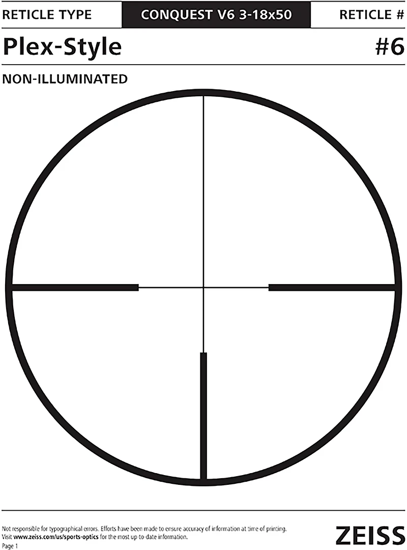 Zeiss Conquest V6 3 - 18 x 50 Riflescope