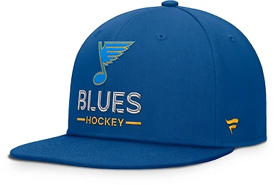 Fanatics Men's Blues Rink Flat Brim Structured Square Visor Adjustable Cap