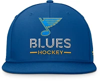 Fanatics Men's Blues Rink Flat Brim Structured Square Visor Adjustable Cap