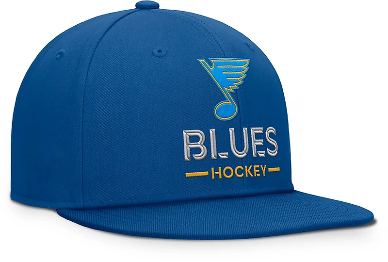 Fanatics Men's Blues Rink Flat Brim Structured Square Visor Adjustable Cap