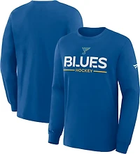 Fanatics Men's Blues Authentic Pro Primary Long Sleeve T-shirt