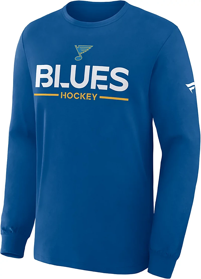 Fanatics Men's Blues Authentic Pro Primary Long Sleeve T-shirt