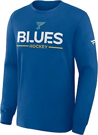 Fanatics Men's Blues Authentic Pro Primary Long Sleeve T-shirt