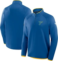 Fanatics Men's Blues Authentic Pro Rink Fleece Long Sleeve 1/4 Zip