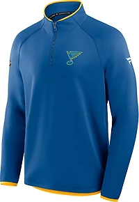 Fanatics Men's Blues Authentic Pro Rink Fleece Long Sleeve 1/4 Zip