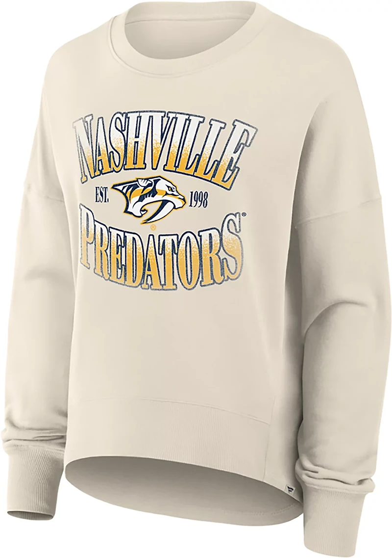 Fanatics Women's Nashville Predators Slice French Terry Crew Sweatshirt