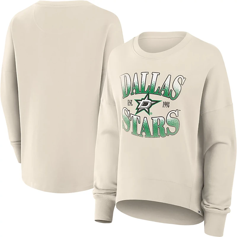 Fanatics Women's Dallas Stars Slice French Terry Crew Sweatshirt